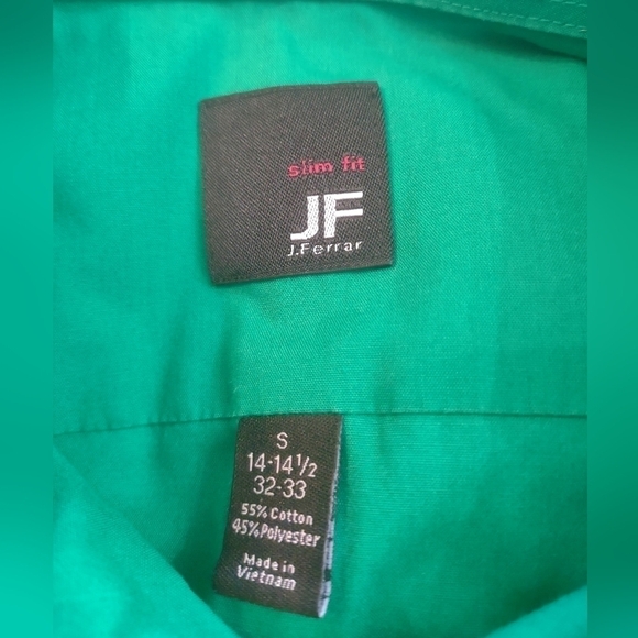 J Ferrari Slim fit men's button up shirt size small 14-14.5 neck 32/33 - Picture 3 of 3